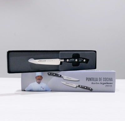 NUEVO! Cuchillo puntilla negra con la firma de Karlos Arguiñano serigrafiada